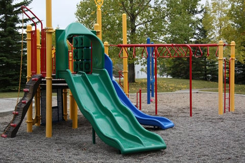 playground with wood chips